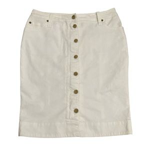 Vintage Gianfranco Ferré white jean button down midi skirt
